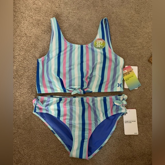 Hurley Mint Candy and Pink Stripe Bikini - Picture 1 of 8